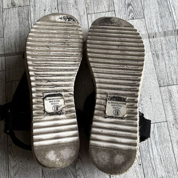 Soda Desoto Platform Women’s Sz 8.5 M Black 2" Flatform Espadrille Black Sandals - Picture 6 of 9